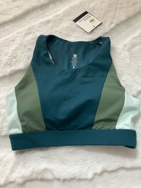 Senita Athletics Colorblock High Neck Sports Bra - Teal, Olive, Mint NWT